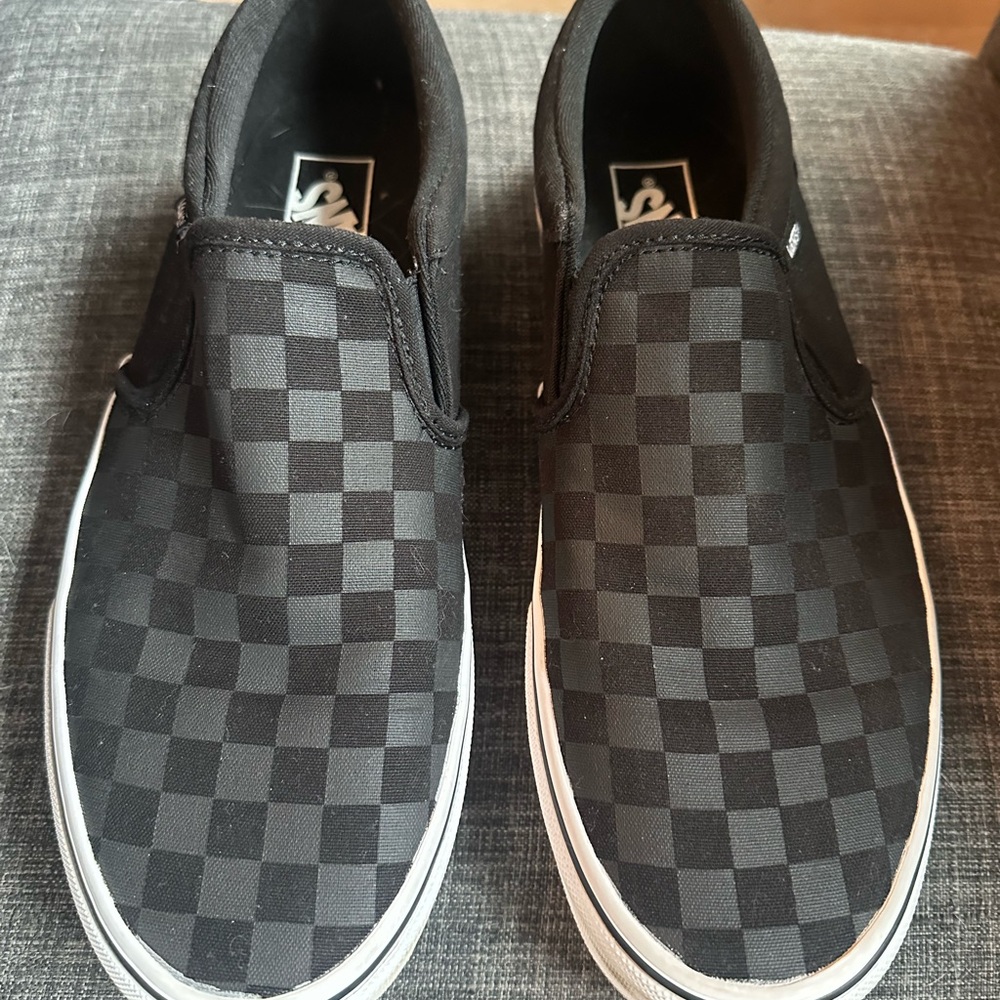Vans Black Checkerboard Slip-On Shoes